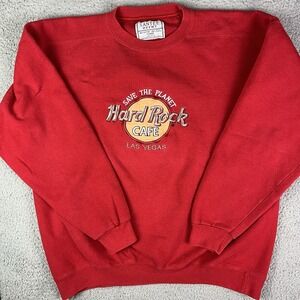 Vintage Hard Rock Cafe Las Vegas Embroidered Pullover Sweater Sweatshirt XL